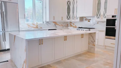 Choice Quartz in finished kitchens — installed kitchen 1
